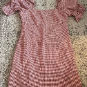 Francesca's Collections Red Gingham Mini Dress